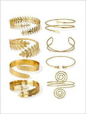 8Pc Adjustable Arm Cuff Bracelet Set Open Cuff Boho Festival Jewelry